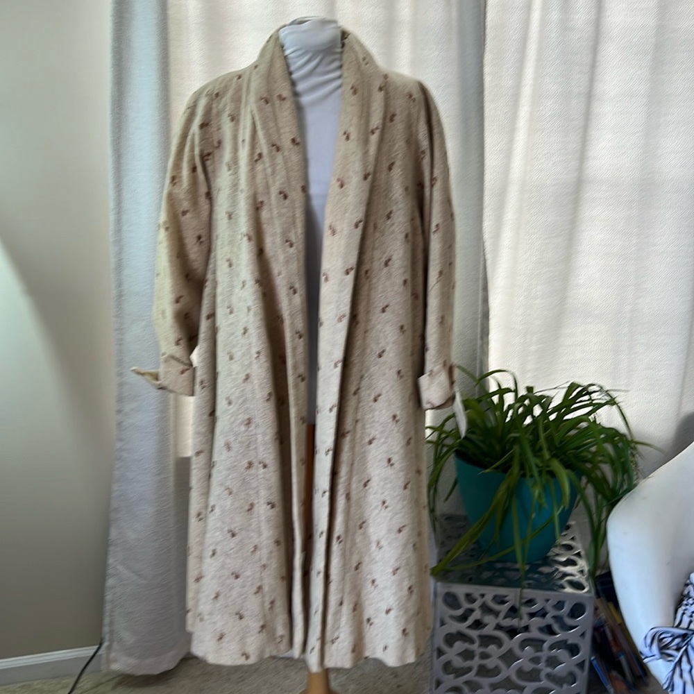 Embroidered swing coat dress jacket raindrops womens sz S